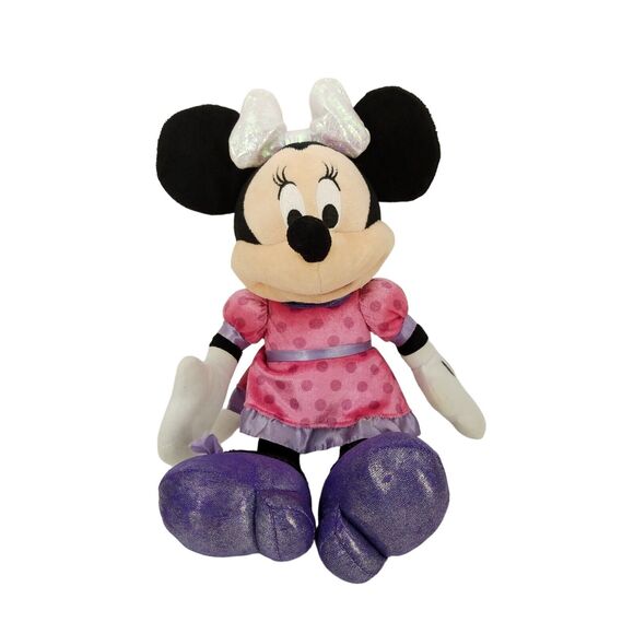 Disney Just Play Plush Minnie Mouse Talking Bow Lights Pink Dress Stuffed Toy - Picture 1 of 9